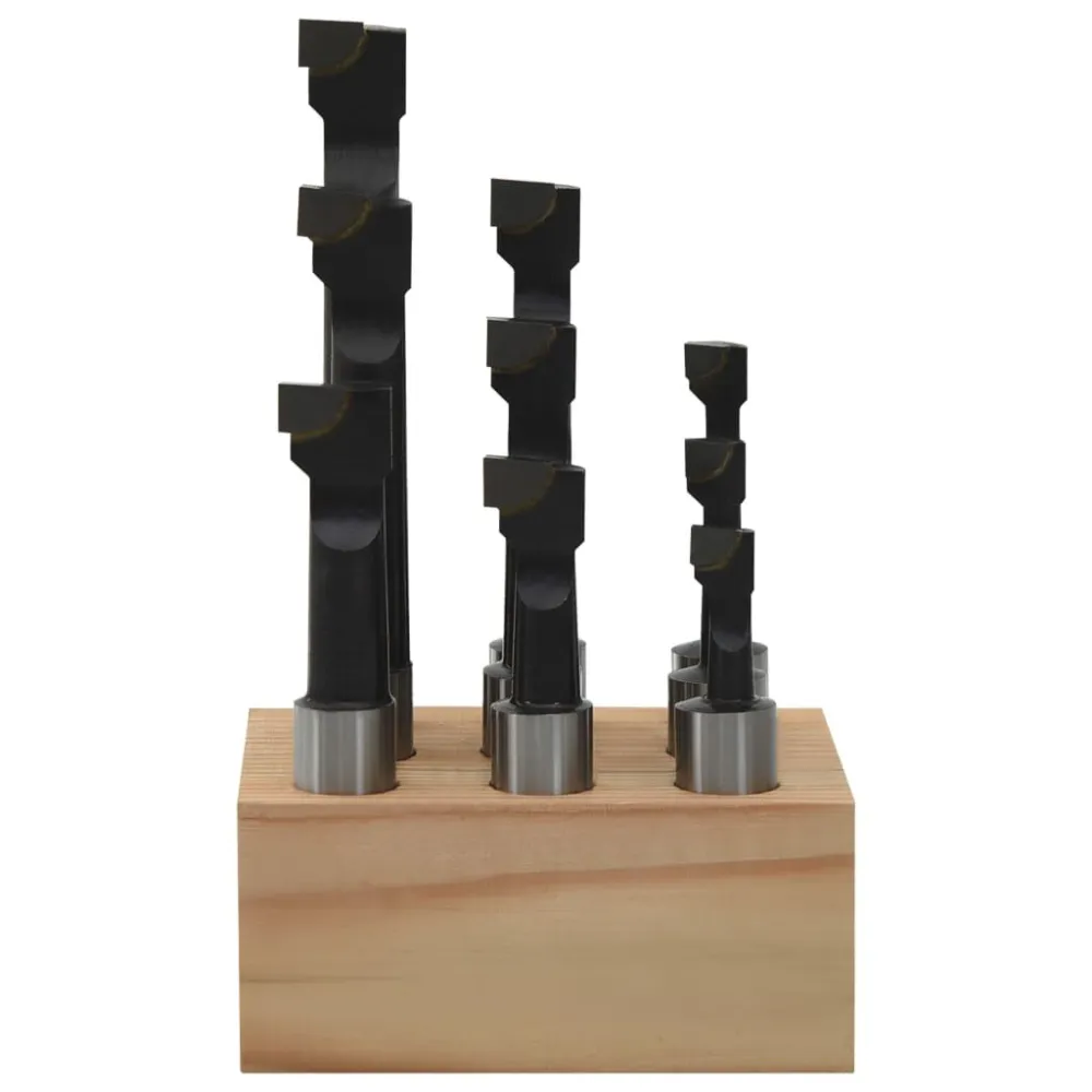 Boorfrezen 9 st met houtbasis 12 mm