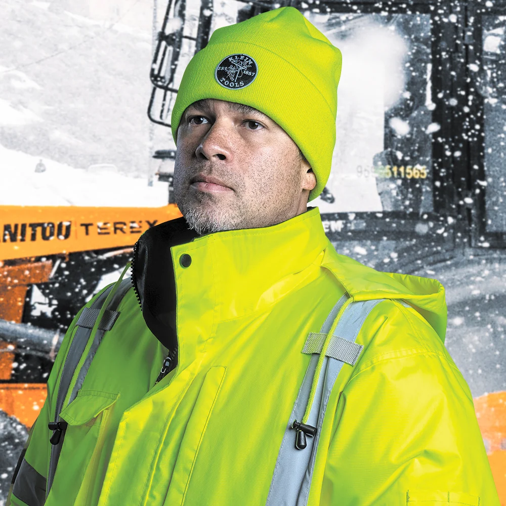 KLEIN TOOLS High-Visibility Heavy Knit Hat w/ Patch Logo