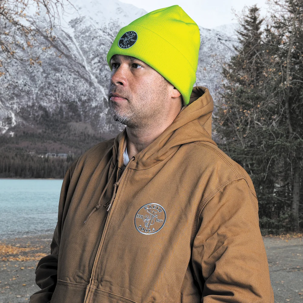 KLEIN TOOLS High-Visibility Heavy Knit Hat w/ Patch Logo