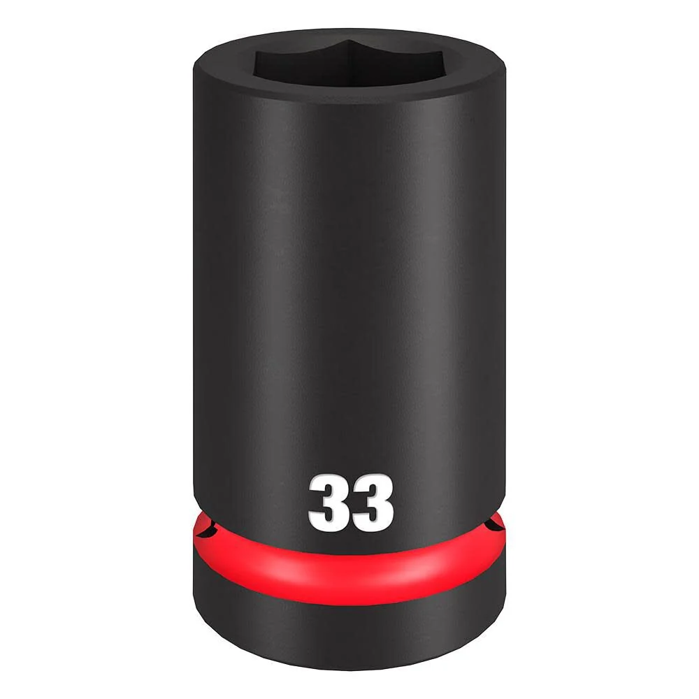 MILWAUKEE SHOCKWAVE IMPACT DUTY 1" Drive 33mm Deep 6 Point Socket (ISO 9001)