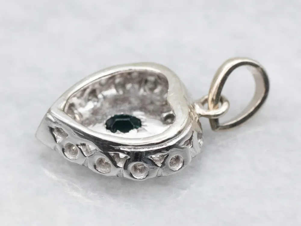 Sapphire Cabochon and Diamond Scalloped Heart Pendant | Met Spindel | Verstelbaar