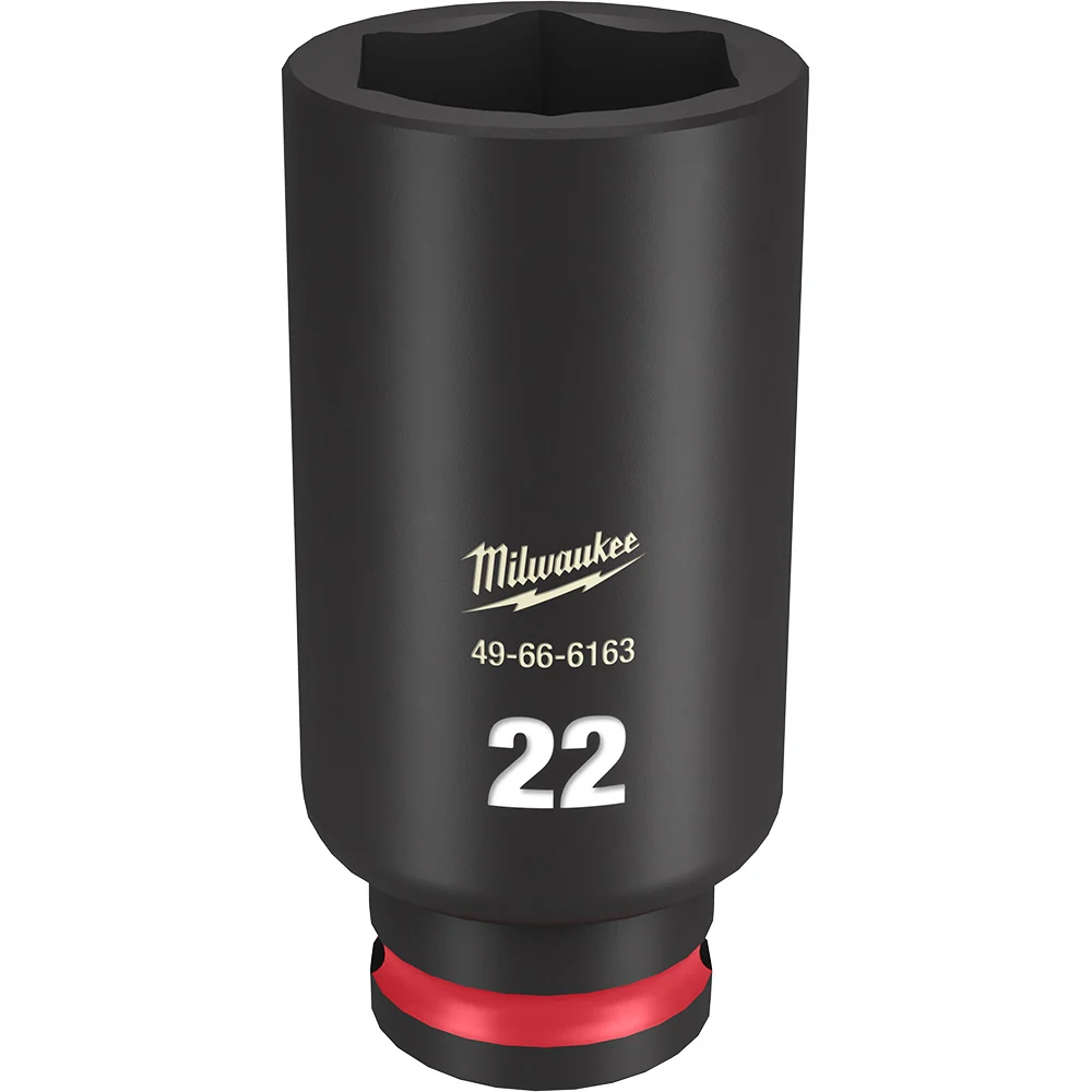 Vierkante MILWAUKEE SHOCKWAVE Impact Duty 3/8" Drive 22MM Deep 6 Point Socket