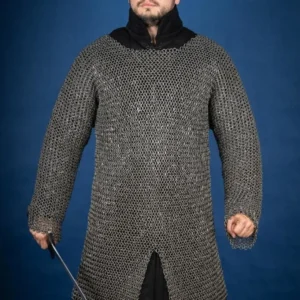 Chainmail Hauberk Roundring Riveted 10mm Staal Oiled | Hoge veerdruk | Temperbestendig S