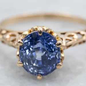 C-ring Stunning Sapphire Solitaire Engagement Ring