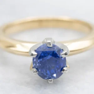 High-Quality Sapphire Solitaire Engagement Ring