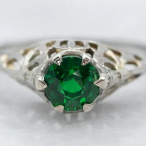 RVS ring Art Deco Tsavorite Garnet Solitaire Ring