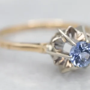 Sluitring Unique Two Tone Sapphire Solitaire Engagement Ring