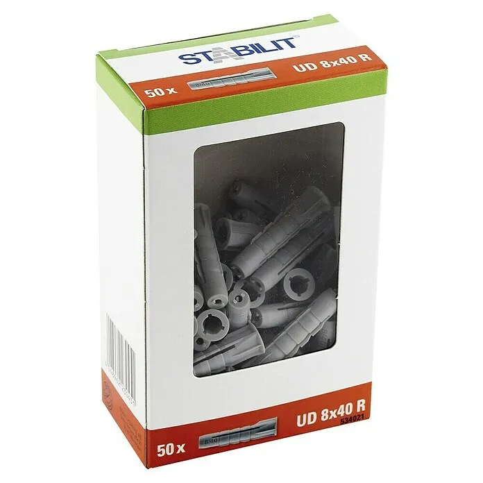 Stabilit Universele kraagplug met rand - Diameter plug: 8 mm, Pluglengte: 40 mm, 50 st.