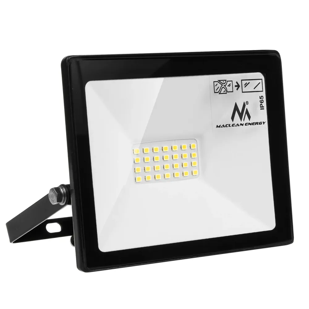 CE-Gecertificeerde LED slim 20W, 1600lm neutraal witte schijnwerper (4000K) Maclean Energy MCE520 NW, IP65, HOOGWAARDIG
