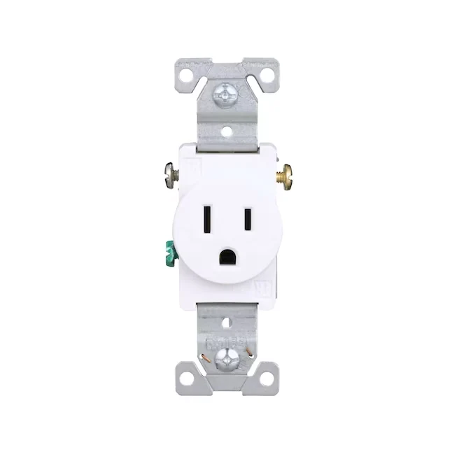 Eaton 15-Amp 125-volt Tamper Resistant Residential/Commercial Round Outlet, Wit