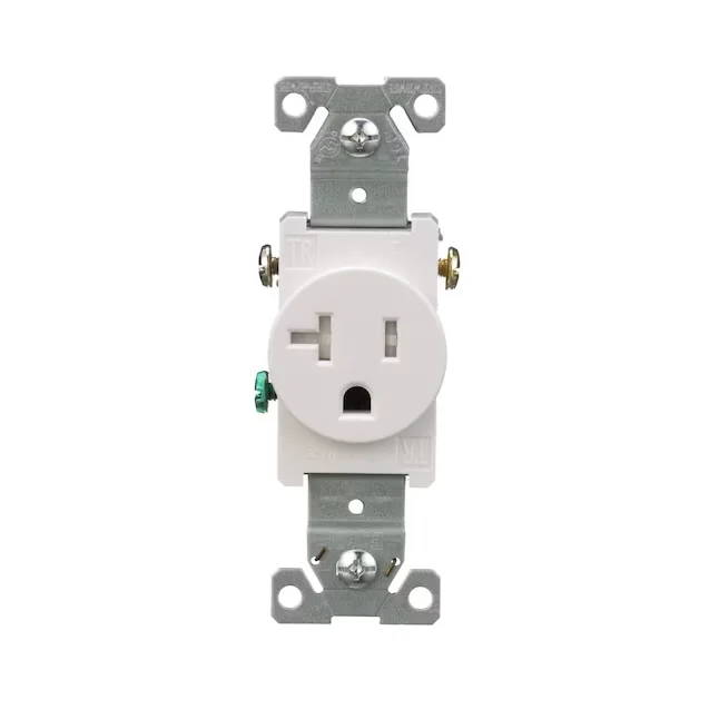 Eaton 20-Amp 125-volt Tamper Resistant Residential/Commercial Round Outlet, Ivoor