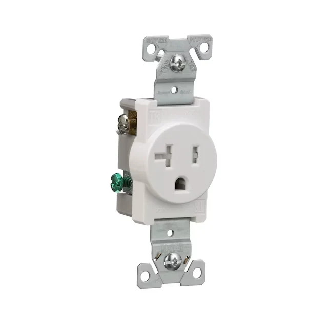 Eaton 20-Amp 125-volt Tamper Resistant Residential/Commercial Round Outlet, Ivoor