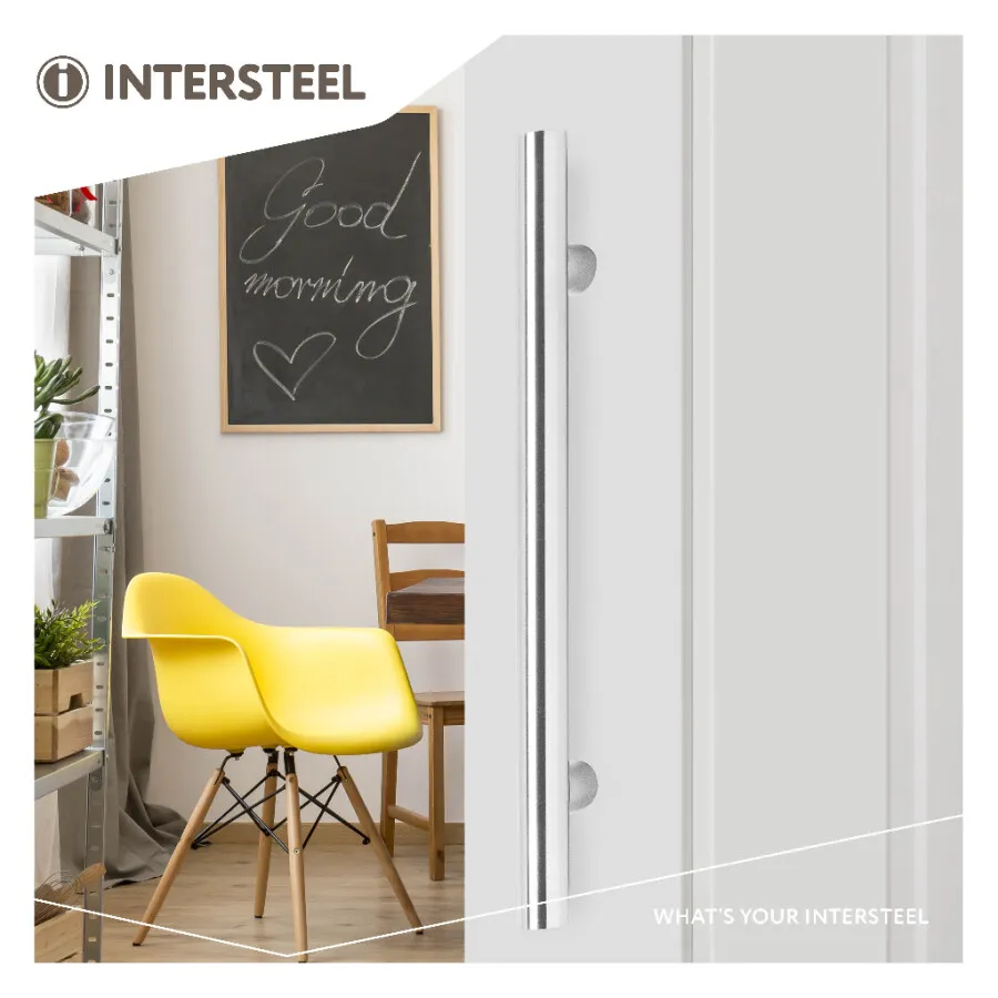 Intersteel deurgreep T-vorm - 300 mm - Ø 20 mm - RVS geborsteld met conische ring