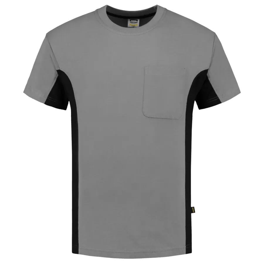 Tricorp T-shirt Bi-Color - Workwear - 102002 - grijs/zwart - maat L