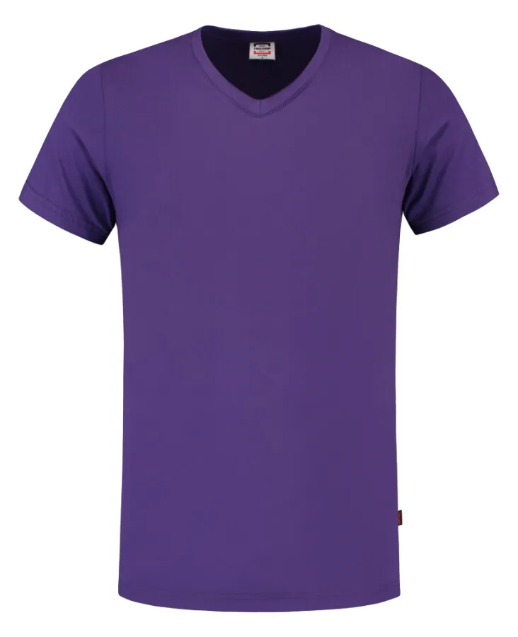 Tricorp T-shirt V-hals fitted - Casual - 101005 - paars - maat XL (ISO 9001)