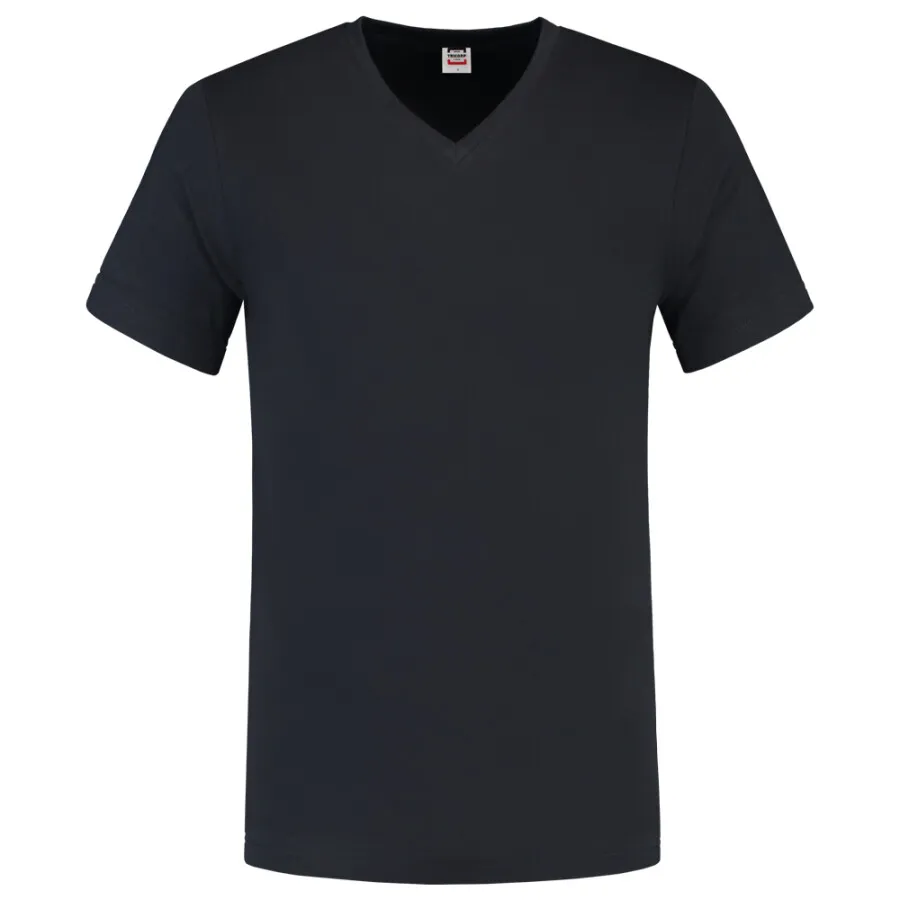 Tricorp T-shirt V-hals fitted - Casual - 101005 - marine blauw - maat M met Tandkrans