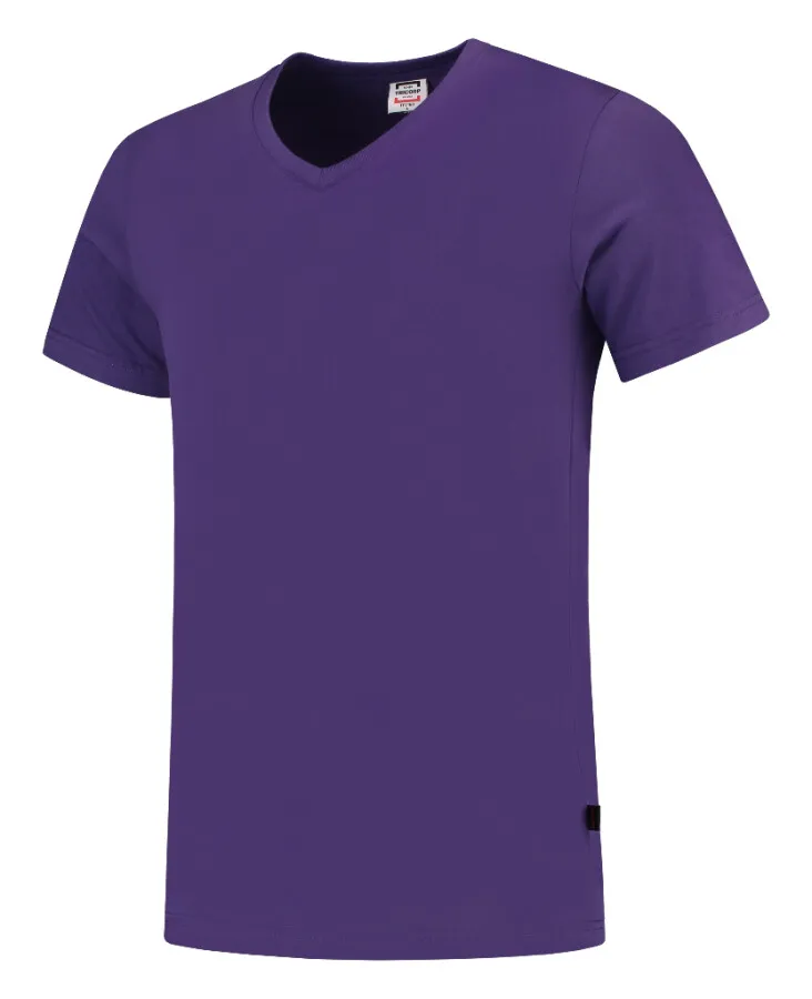 Tricorp T-shirt V-hals fitted - Casual - 101005 - Paars - maat M - 80mm Diameter