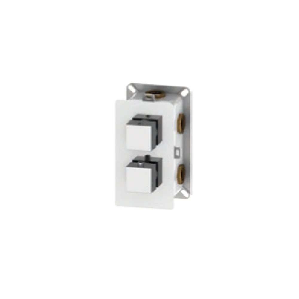 Built- thermostatic shower mixer mod. 'Q' geel koper 3-2 way diverter
