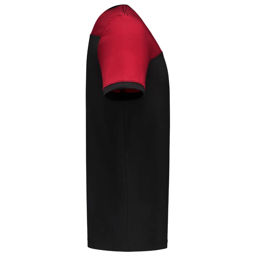 Tricorp 102006 T-shirt bicolor Naden - zwart/rood - maat L met flens