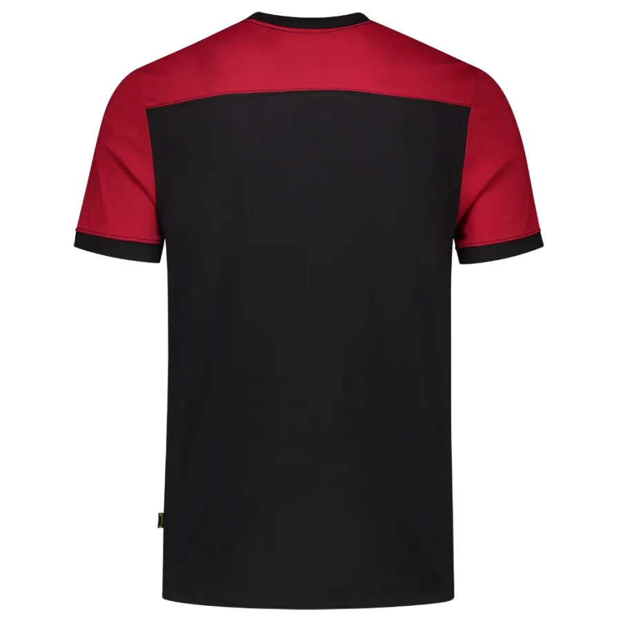 Tricorp 102006 T-shirt bicolor Naden - zwart/rood - maat S met flens