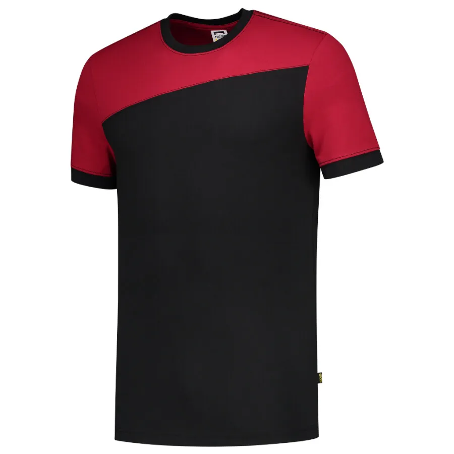 Tricorp 102006 T-shirt bicolor Naden - zwart/rood - maat S met flens