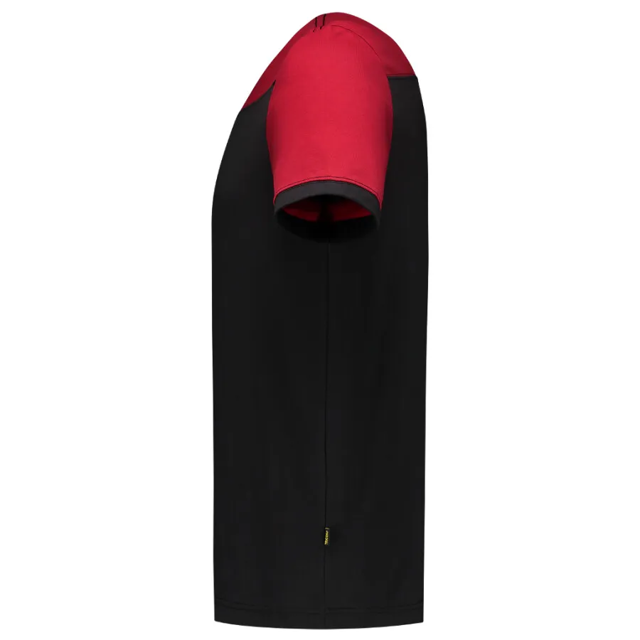 Tricorp 102006 T-shirt bicolor Naden - zwart/rood - maat S met flens