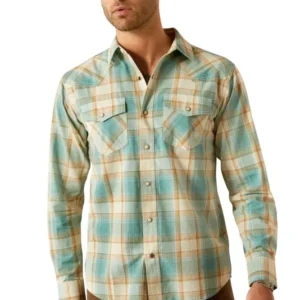 Hardin Retro Men´s Long Sleeve Shirt Zeeblauwgroen S