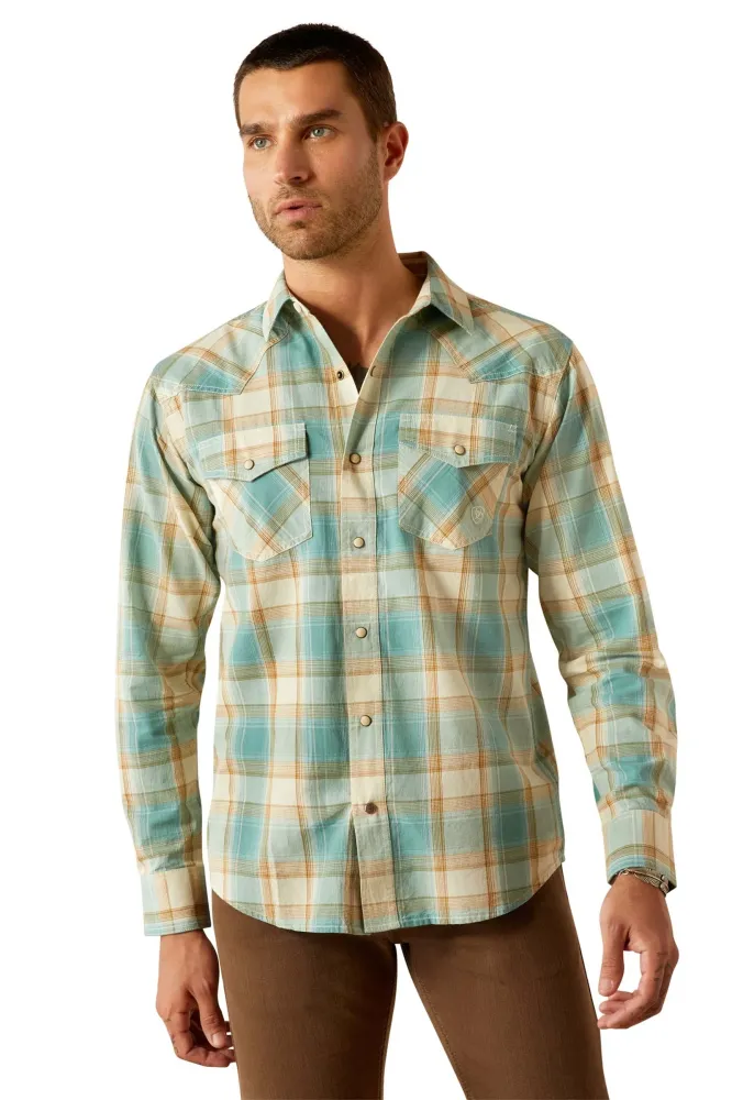 Hardin Retro Men´s Long Sleeve Shirt Zeeblauwgroen S