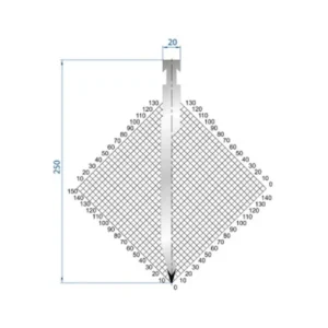 Part No. 1299 @ 500mm 30 Degree Straight Punch Type R RVS 304