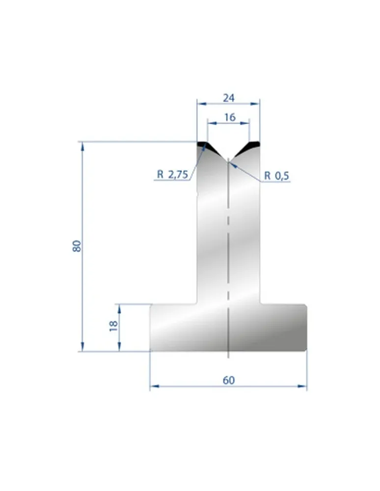 Part No. 3016 @ 835mm 88 Degree T Shape Die