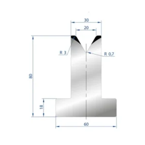 Part No. 3024 @ 835mm 60 Degree T Shape Die Set van 4 Stuks