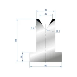 Part No. 3025 @ 835mm 60 Degree T Shape Die