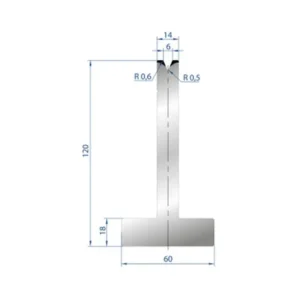 Part No. 3066 @ 835mm 45 Degree T Shape Die