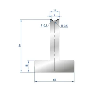 Part No. 3081 @ 835mm 88 Degree T Shape Die