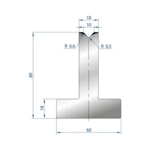 Part No. 3082 @ 835mm 88 Degree T Shape Die