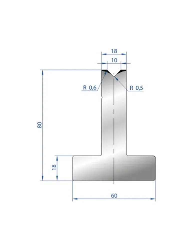 Part No. 3082 @ 835mm 88 Degree T Shape Die
