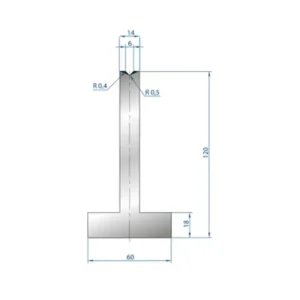 Part No. 3093 @ 835mm 85 Degree T Shape Die