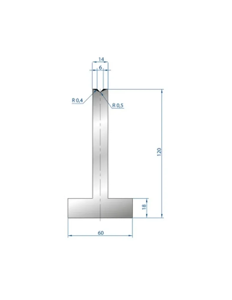 Part No. 3093 @ 835mm 85 Degree T Shape Die