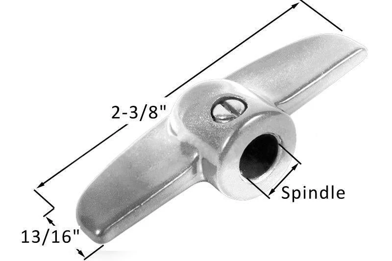 Window Crank T-Handle Small Spline - Kwikzilver RVS 304