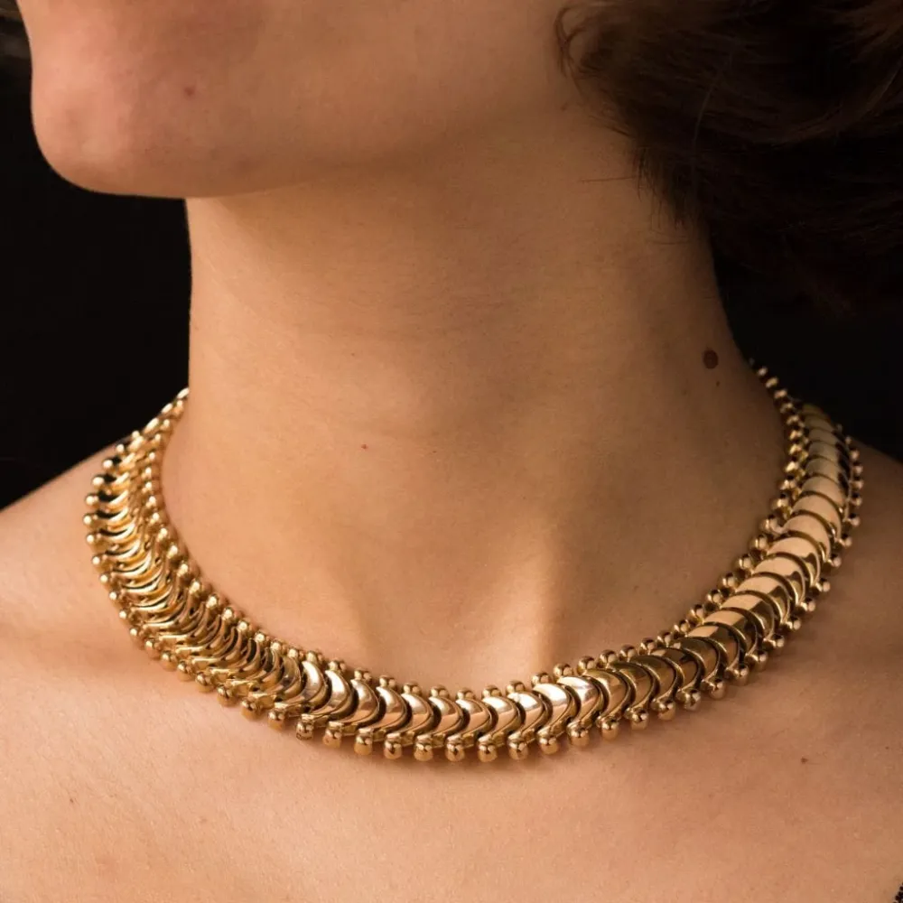 Esthetisch Premium Articulated klassiek gold necklace
