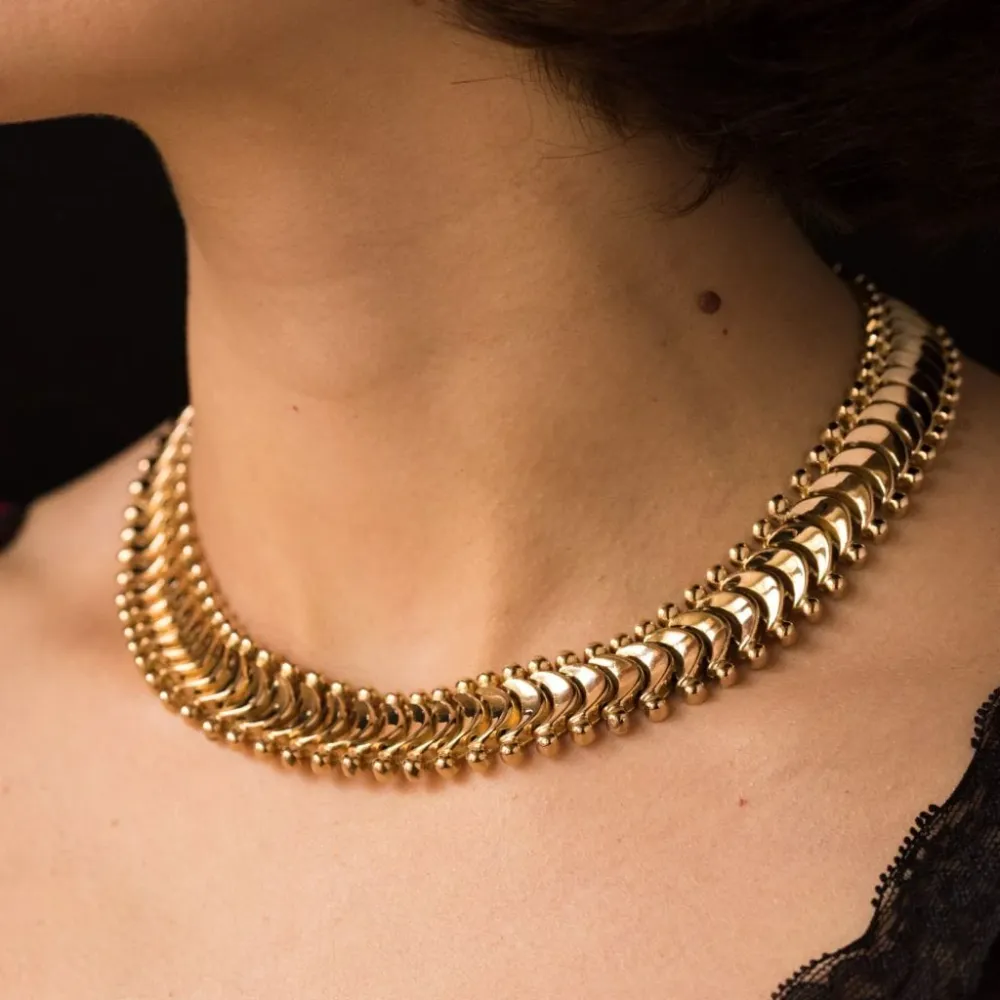 Esthetisch Premium Articulated klassiek gold necklace