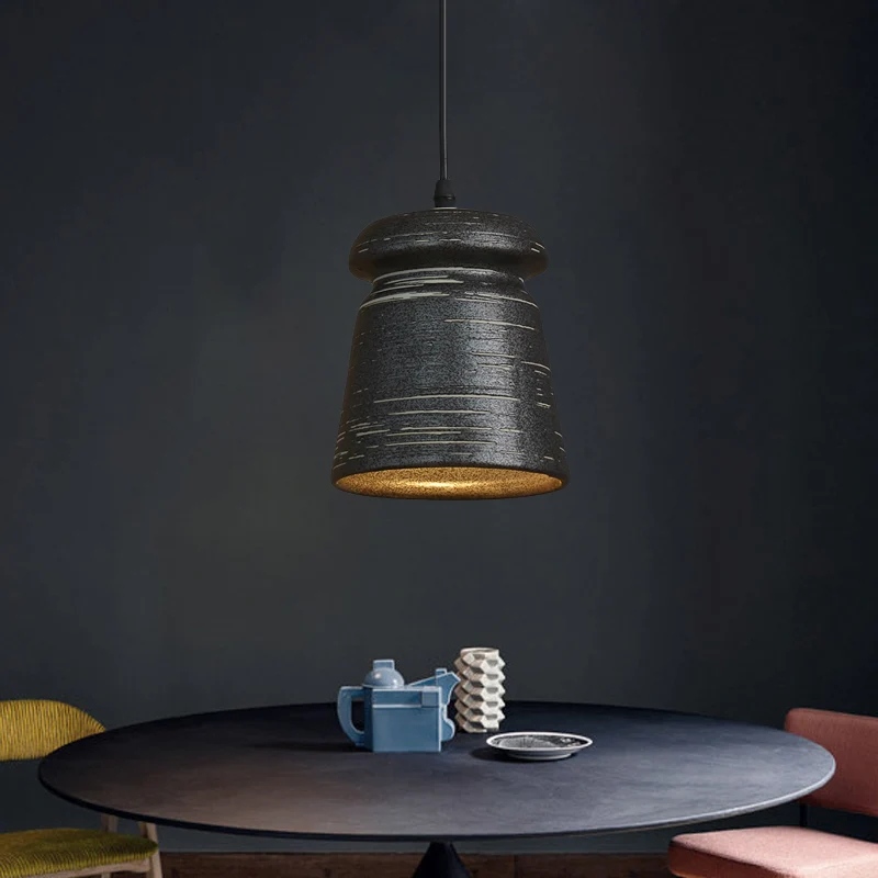 Autoclaafbaar 1-kops cilinder/urn hangende hanglamp industriële stijl zwarte keramische hanglamp voor restaurant