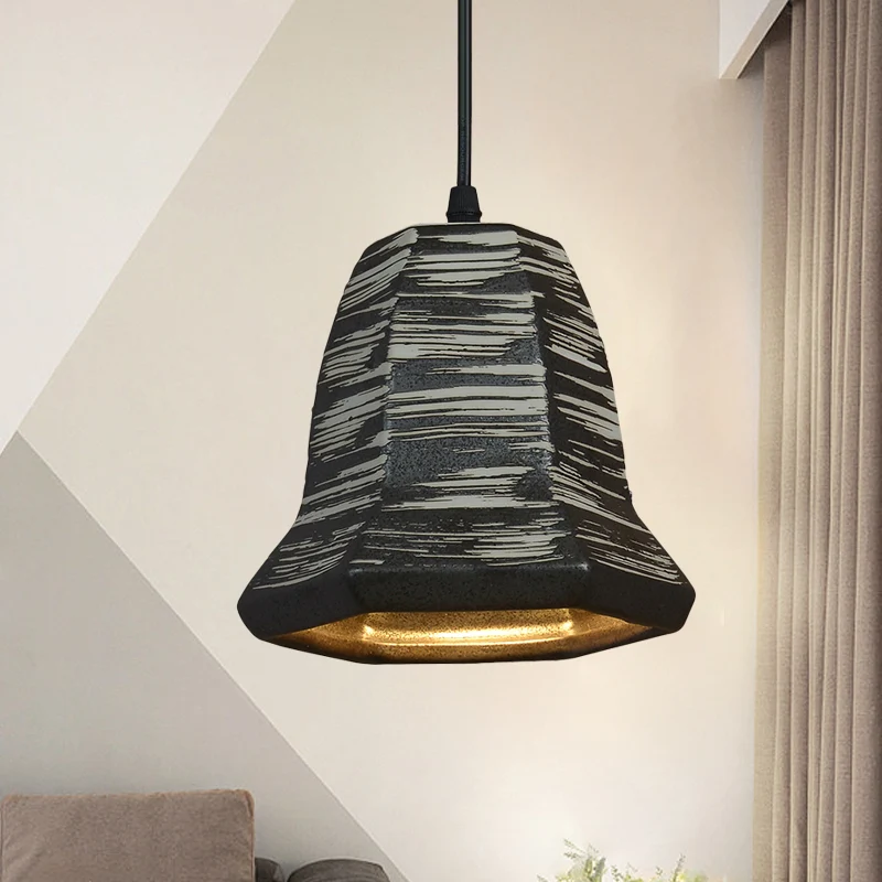 Autoclaafbaar 1-kops cilinder/urn hangende hanglamp industriële stijl zwarte keramische hanglamp voor restaurant