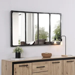 Spiegel industriële stijl - Staal - L. 140 x H. 75 cm - Oudzwart - MAASTRICHT - Koop nu Sterilisatietray