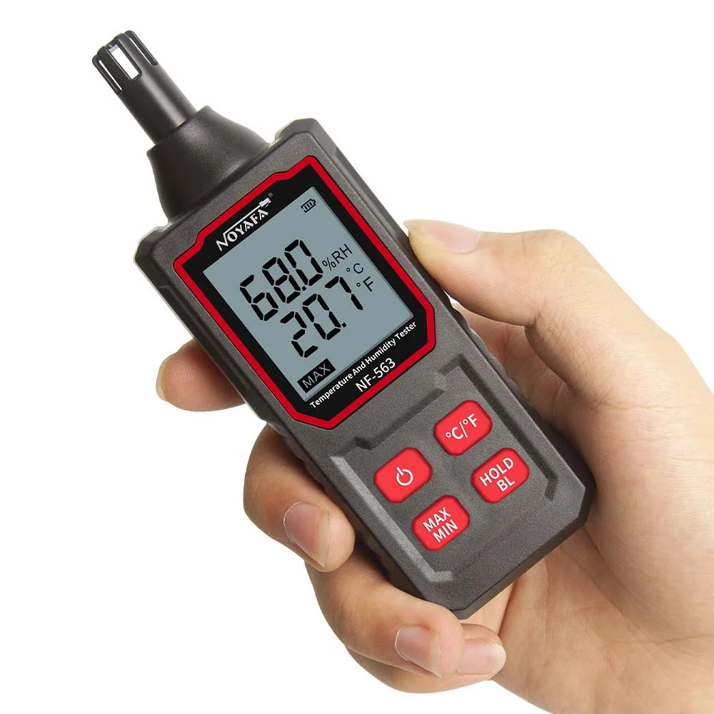 NOYAFA NF-563 Met display Thermometer Humidity Meter Ambient Dew Point Test, Unit Switching, HD Backlight, Data Hold