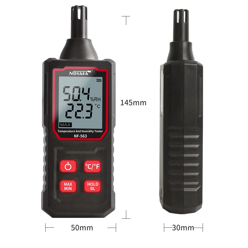 NOYAFA NF-563 Met display Thermometer Humidity Meter Ambient Dew Point Test, Unit Switching, HD Backlight, Data Hold