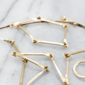 Yellow Gold Handmade Sonya Bar Link Chain Toggle Clasp