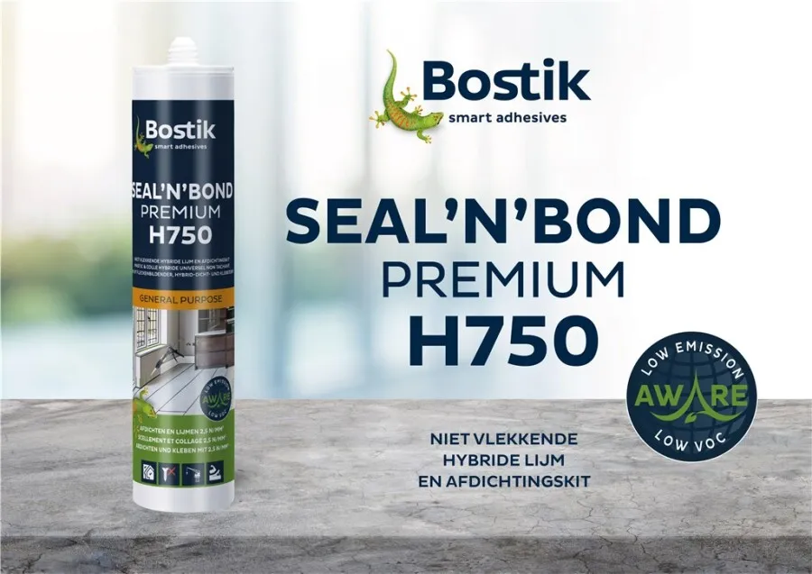 Rookgas Bostik hybride kit en lijm - H750 - grijs - koker 290 ml