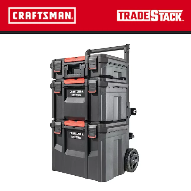 CRAFTSMAN TRADESTACK System 22- Black Kunststof Wheels Lockable Tool Box
