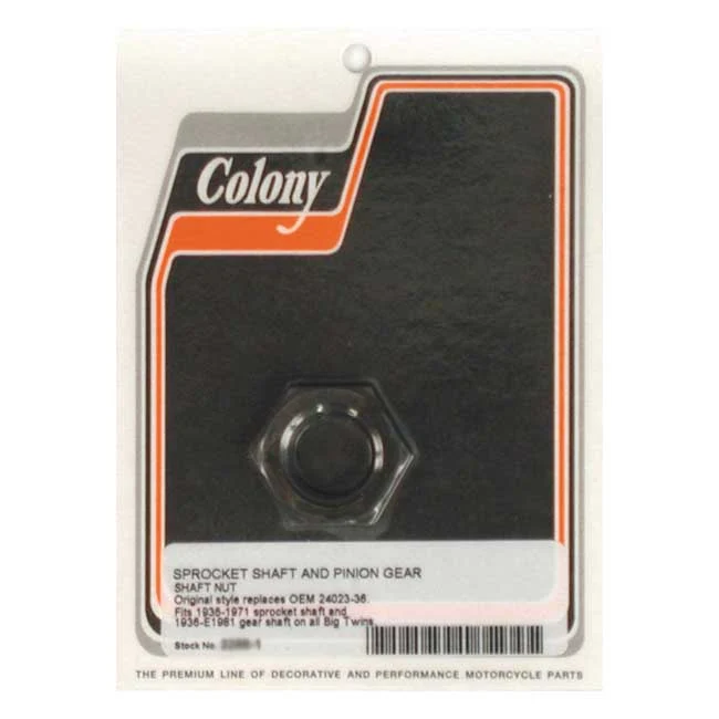 Colony Nut, Pinion/Sprocket Shaft Harley-Davidson Weer- en UV-bestendig